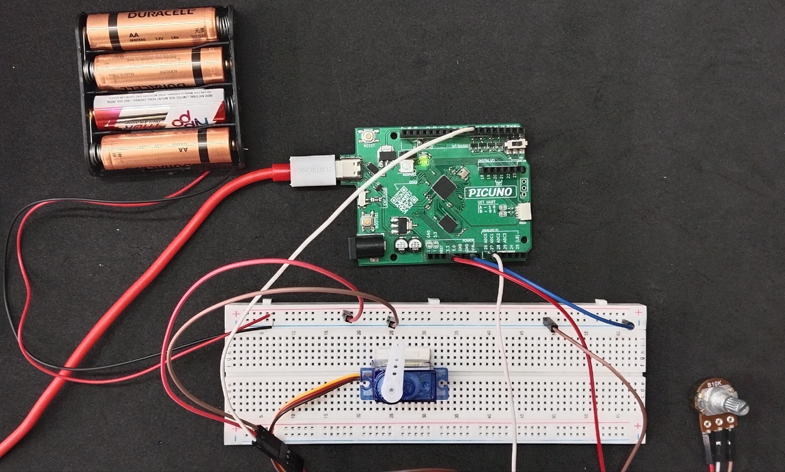 Servo Motor Control Using Potentiometer